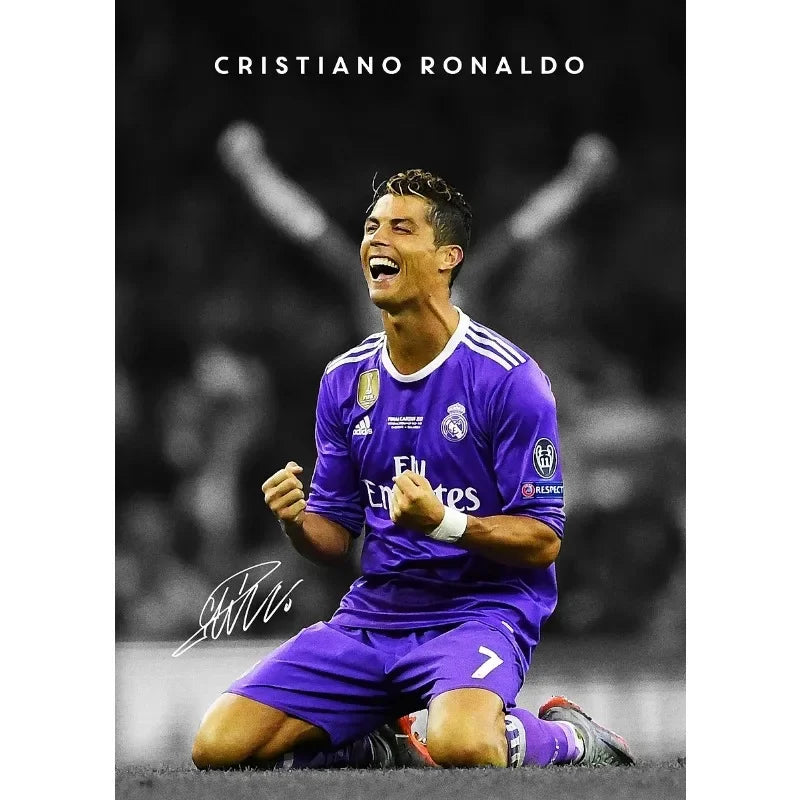 Footballer Portrait Poster
