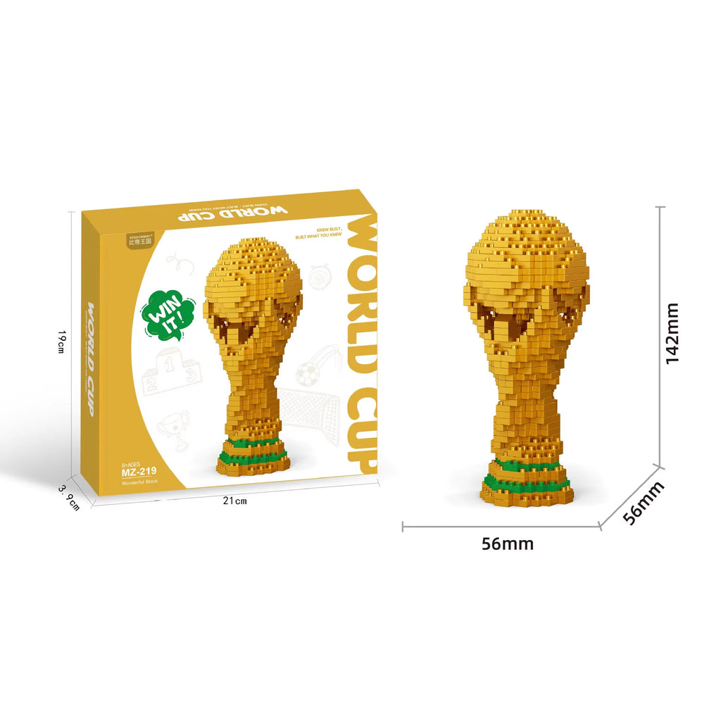 Trofeo de fútbol de microbloques para montar