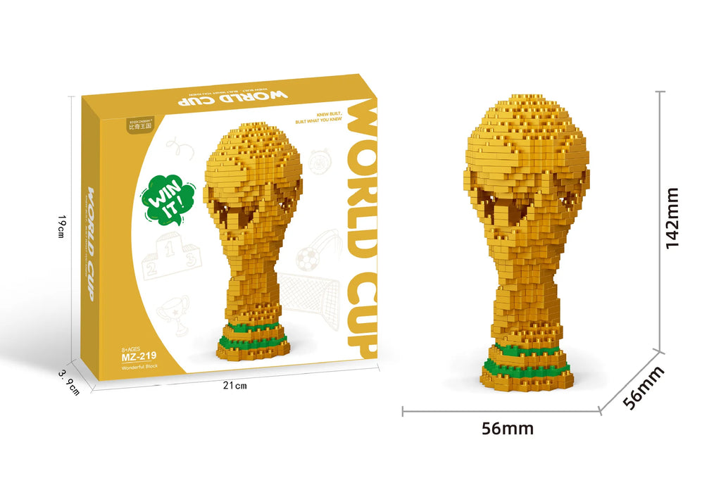 Trofeo de fútbol de microbloques para montar