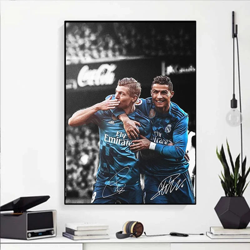 Footballer Portrait Poster