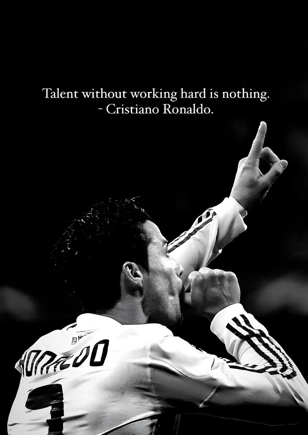 Póster Cristiano Blanco y Negro