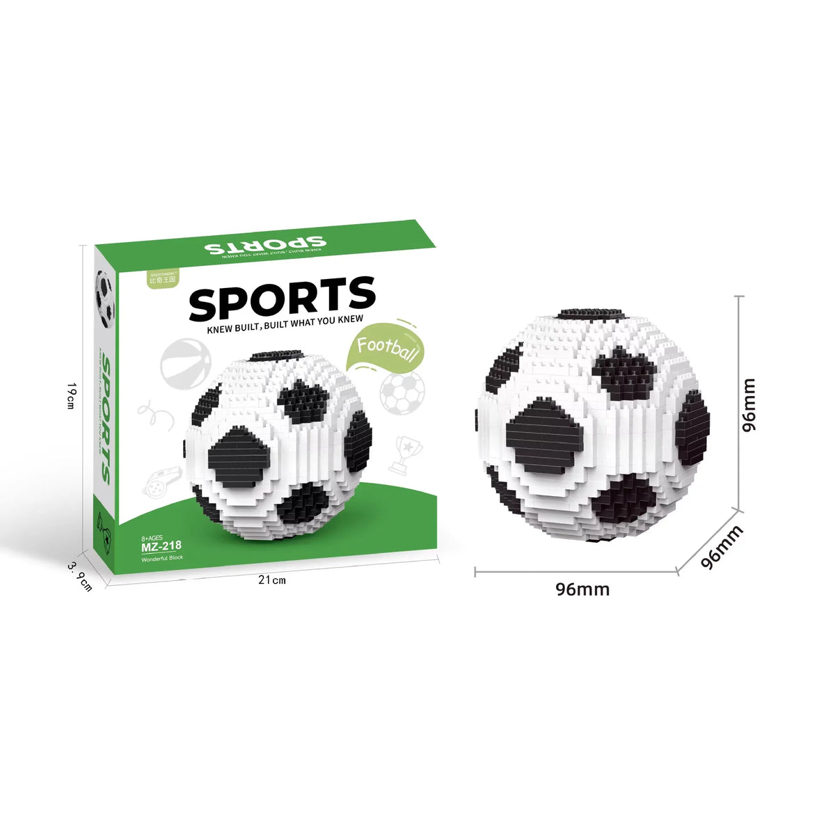 Trofeo de fútbol de microbloques para montar
