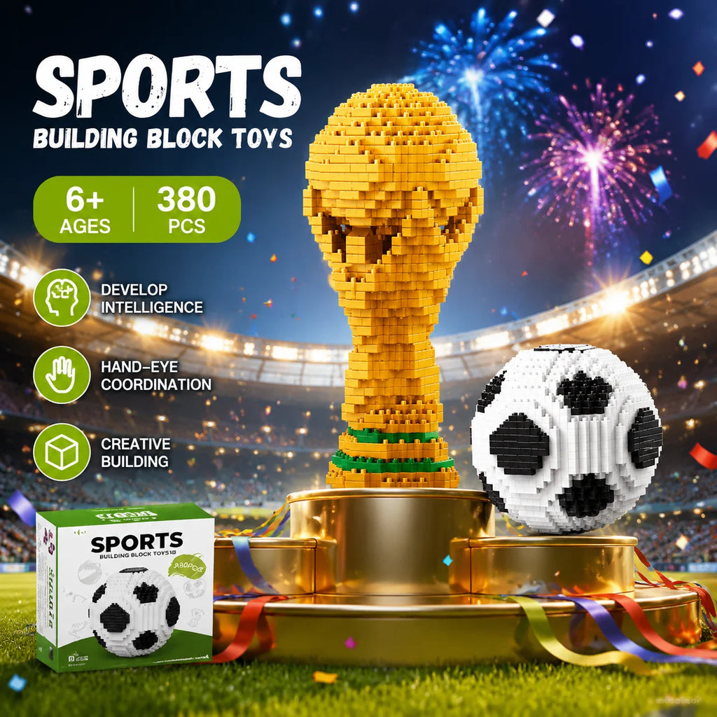 Trofeo de fútbol de microbloques para montar