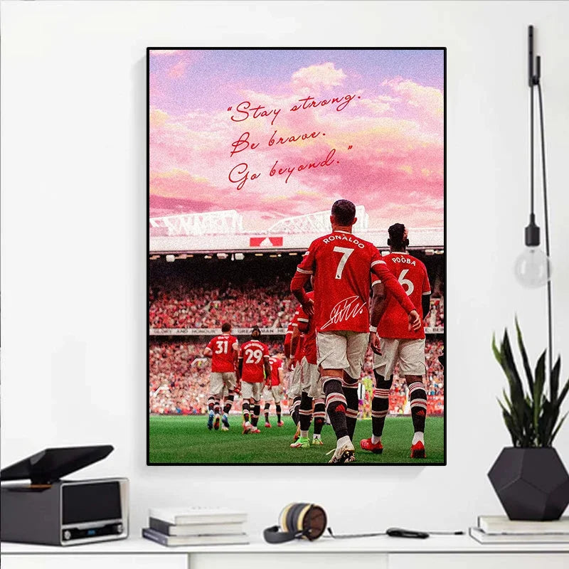 Footballer Portrait Poster