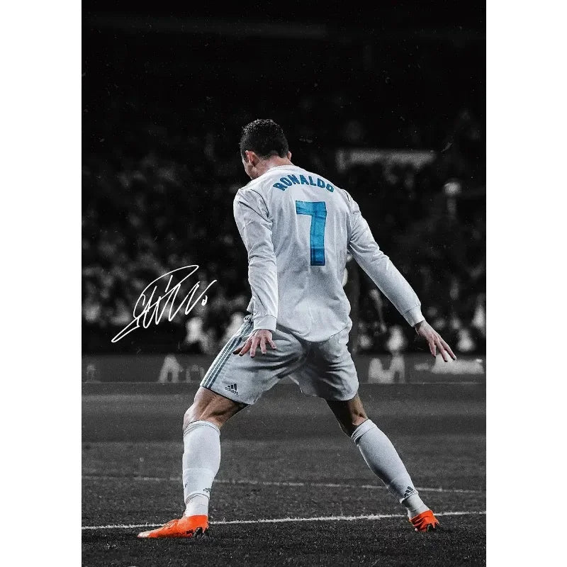 Footballer Portrait Poster